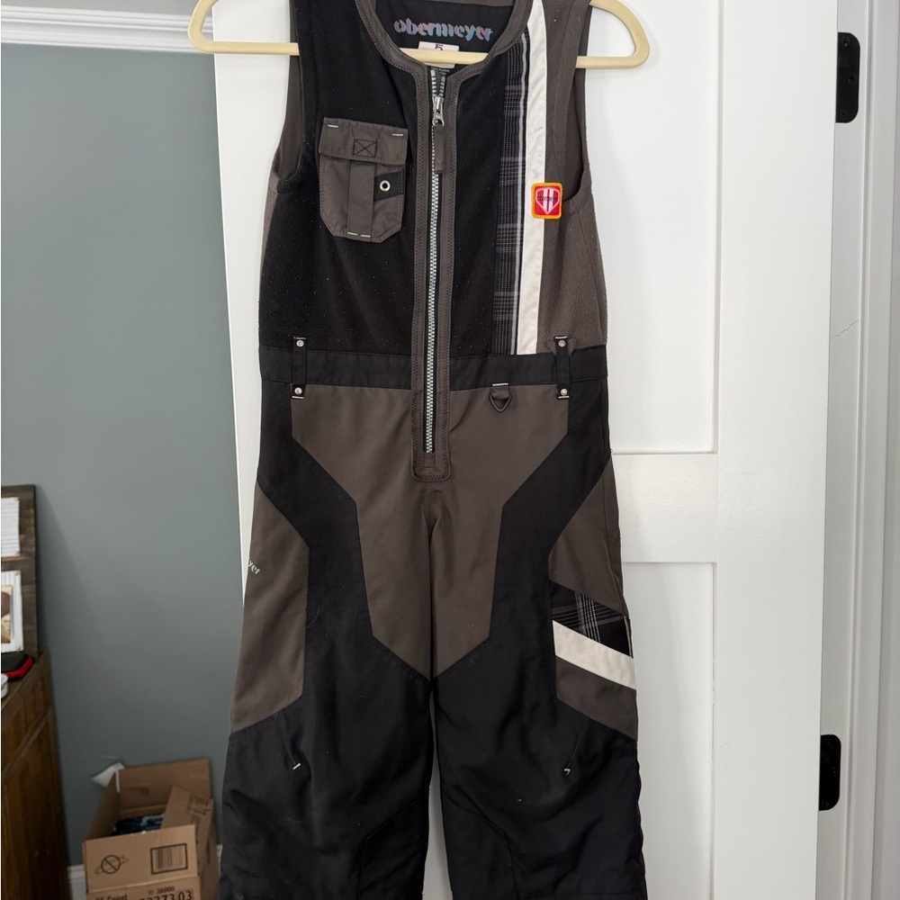 Obermeyer Kids Charcoal and Black Overalls